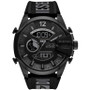 Men's Analog Digital Mega Chief Black Silicone Strap Watch 51mm