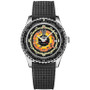 Unisex Swiss Automatic Ocean Star Decompression Worldtimer Black Rubber Strap Watch 41mm