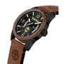 Men's Ferndale 3 Hands Date Brown Dark Leather Strap Watch 45mm