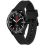 Unisex Catch Quartz Black Silicone Strap Watch 41mm