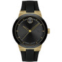 Men's Swiss Bold Black Silicone Strap Watch 42mm