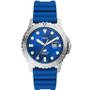 Men's Three-Hand Date Blue Silicone Strap Watch 42mm