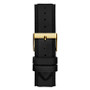 Men's Gold-Tone Black Genuine Leather Multi-Function Watch 44mm
