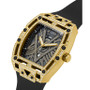 Men's Analog Black Silicone Watch 44mm