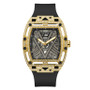 Men's Analog Black Silicone Watch 44mm