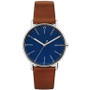 Men's Signatur Brown Leather Strap Watch 40mm SKW6355