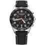 Men's Chronograph FieldForce Black Leather Strap Watch 42mm