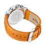 Men's Chrono Tan Genuine Leather Strap Watch 44mm