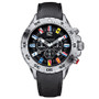 Men's N16553G NST Chrono Flags Black Resin-Coated Leather Strap Watch