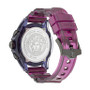 Men's Swiss Chronograph Icon Active Transparent Purple Silicone Strap Watch 44mm