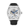 Men's Black Leather Strap Watch 48mm