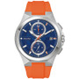 Men's Chronograph Marc Anthony Maquina Orange Silicone Strap Watch 46mm