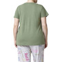 Plus Size Solid Short Sleeve Round Neck Pajama T- shirt