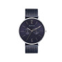 Men's Multi-Function Blue Stainless Steel Mesh Bracelet Watch 40mm