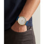 Men's Phylipa Blue Leather Strap Watch 43mm