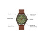 Men's Traditional Brown Leather Strap Watch 40mm