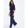 Women's Tie Front Palazzo Jumpsuit