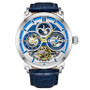 Men's Blue Leather Strap Watch 54mm