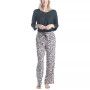 Plus Size 3/4 Sleeve Top & Boot-Cut Pajama Pants Set