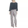 Plus Size 3/4 Sleeve Top & Boot-Cut Pajama Pants Set