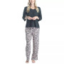 Plus Size 3/4 Sleeve Top & Boot-Cut Pajama Pants Set