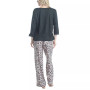 Plus Size 3/4 Sleeve Top & Boot-Cut Pajama Pants Set