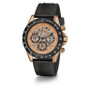 Men's Multifunction Black Polyurethane Watch 44mm