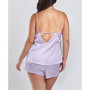 Plus Size Clara Satin 2 Piece Camisole with Eyelash Lace Pajama Set