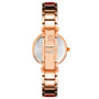 Women's Three Hand Quartz Rose Gold-tone Alloy and Burgundy Enamel Bangle Watch, 28mm
