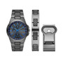Men's Three Hand Gunmetal 43mm Watch, Bracelet and Bottle Opener Gift Set, 3 Pieces