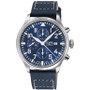 Men's Vaughn Swiss Automatic Blue Italian Leather Strap Watch 44mm