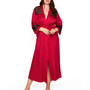 Women's Plus Size Luxury Long Robe Trimmed in Lace