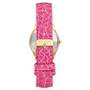 Women's Hot Pink Grain Pattern Leather Strap Watch, 36mm