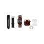 American Exchange Unisex Burgundy Silicone Strap Smartwatch Set