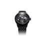 Men's Swiss Automatic Freelancer Black Perforated Rubber Strap Watch 42mm