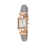 Women's Classy Petite Hinge Square Gray Polyurethane Strap Watch 22mm