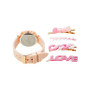 Women's Light Blush Silicone Strap Watch 38mm Gift Set, 5 Piece