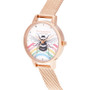 Women's Iconic Bee Rose Gold-Tone Stainless Steel Mesh Bracelet Watch 30mm