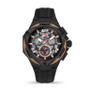 Men's Motore Chronograph Collection Timepiece Black Genuine Leather Strap Watch, 49mm