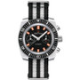 Men's Swiss Automatic Chronograph DS Black & White Synthetic Strap Watch 44mm