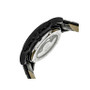 Stavros Automatic Black Case, Genuine Black Leather Watch 44mm