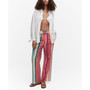 Women's Multicolored Striped Linen Trousers