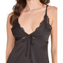 Women's 1 Piece Lace and Satin Lingerie Chemise with Double Straps