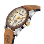 Men's Crestridge 3 Hands Date Black Leather Strap Watch 43mm