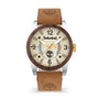 Men's Crestridge 3 Hands Date Black Leather Strap Watch 43mm