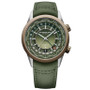 Men's Swiss Automatic Freelancer GMT Green Leather Strap Watch 41mm