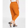 Plus Size Solid Double-Weave Ankle Pants, Created for Macy's