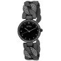 Unisex Interwoven Crystal Black Alloy Bangle Watch 26mm