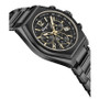 Men's Swiss Chronograph Tonneau Black Ion Plated Stainless Steel Bracelet Watch 42mm
