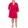 Plus Size Lace-Trim Satin Robe, Created for Macy's